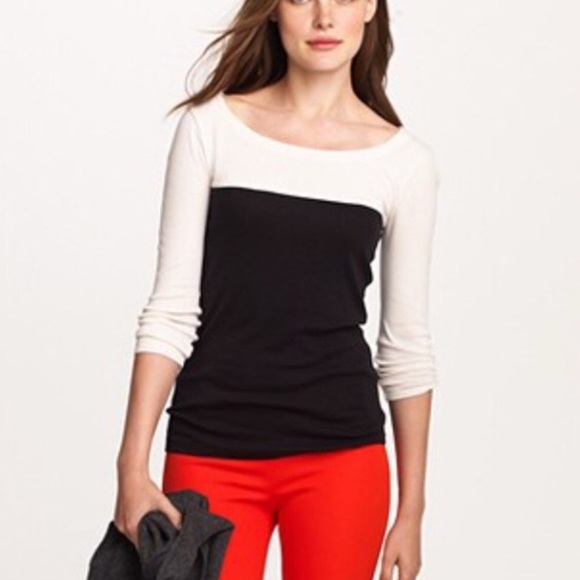 J. Crew Tops - J Crew Colorblock Perfect Fit Tee